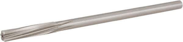 Hertel - 17/64" High Speed Steel 6 Flute Chucking Reamer - Spiral Flute, 1/4" Straight Shank, 1-1/2" Flute Length, 6" OAL - Eagle Tool & Supply