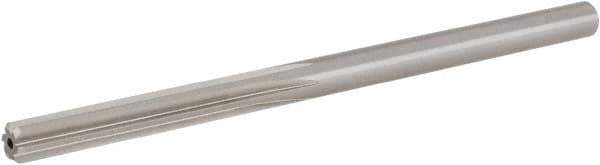 Hertel - #5 High Speed Steel 6 Flute Chucking Reamer - Straight Flute, 0.2055" Straight Shank, 1-1/4" Flute Length, 3-3/4" OAL - Eagle Tool & Supply