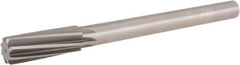 Hertel - 1" Cobalt 8 Flute Chucking Reamer - Spiral Flute, Straight Shank, 2-3/4" Flute Length, 10-1/2" OAL - Eagle Tool & Supply