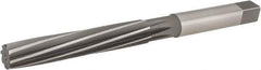 Hertel - 17/32" Diam, Straight Shank, 3.13" Flute, Hand Reamer - Spiral Flute, 6-1/4" OAL, Left Hand Spiral, Right Hand Cut, 8 Flutes, High Speed Steel - Eagle Tool & Supply