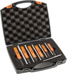 Hertel - #7/0 to #0 Pin, 0.0666 to 0.1638" Diam, 0.0497 to 0.1287" Small End, Straight Shank, Taper Pin Reamer Set - Eagle Tool & Supply