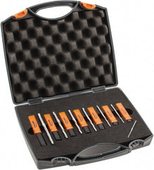 Hertel - #7/0 to #0 Pin, 0.0666 to 0.1638" Diam, 0.0497 to 0.1287" Small End, Straight Shank, Taper Pin Reamer Set - Eagle Tool & Supply