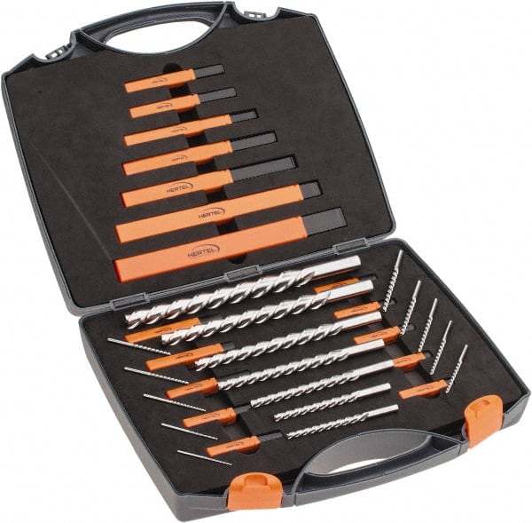 Hertel - #7/0 to #0 Pin, 0.0666 to 0.1638" Diam, 0.0497 to 0.1287" Small End, Straight Shank, Taper Pin Reamer Set - Eagle Tool & Supply
