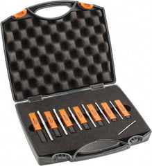 Hertel - #7/0 to #0 Pin, 0.0666 to 0.1638" Diam, 0.0497 to 0.1287" Small End, Straight Shank, Taper Pin Reamer Set - Eagle Tool & Supply