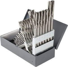 Hertel - 1/16" to 1/2", Chucking Reamer Set - Spiral Flute, Right Hand Cut, 29 Pieces - Eagle Tool & Supply
