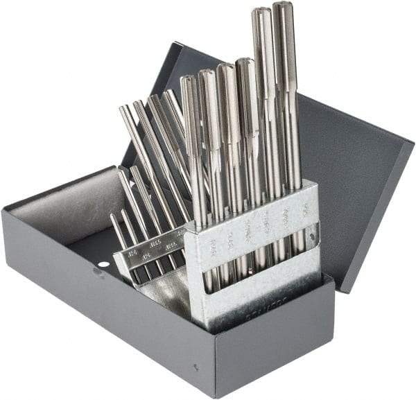 Hertel - 0.124" to 0.501", Chucking Reamer Set - Straight Flute, Right Hand Cut, 14 Pieces - Eagle Tool & Supply