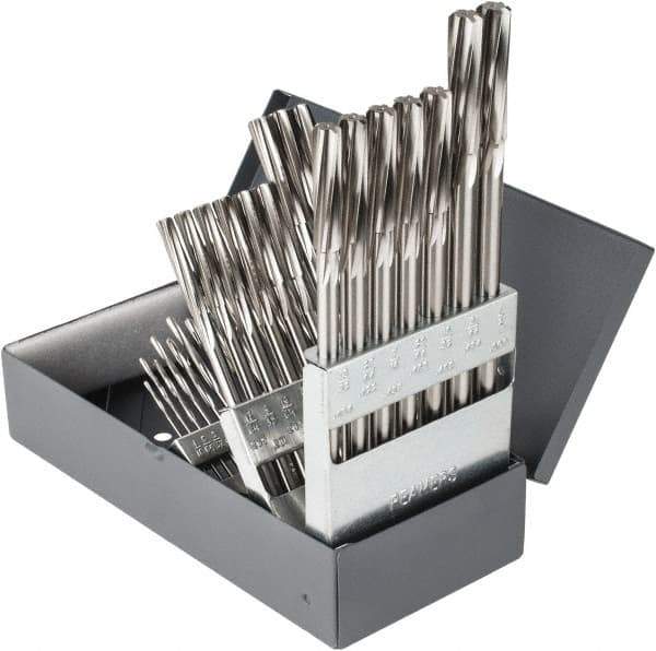 Hertel - 1/16" to 1/2", Chucking Reamer Set - Spiral Flute, Right Hand Cut, 29 Pieces - Eagle Tool & Supply