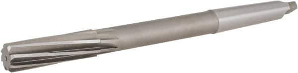 Hertel - 23/32" High Speed Steel 12 Flute Chucking Reamer - Spiral Flute, 2MT Morse Taper Shank, 2-1/4" Flute Length, 9" OAL - Eagle Tool & Supply