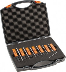 Hertel - #7/0 to #0 Pin, 0.0666 to 0.1638" Diam, 0.0497 to 0.1287" Small End, Straight Shank, Taper Pin Reamer Set - Eagle Tool & Supply
