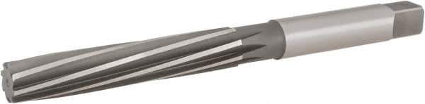 Hertel - 23/32" Diam, Straight Shank, 4.06" Flute, Hand Reamer - Spiral Flute, 8.13" OAL, Left Hand Spiral, Right Hand Cut, 8 Flutes, High Speed Steel - Eagle Tool & Supply