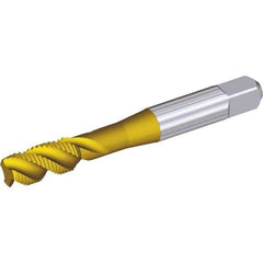 Kennametal - M8x1.00 Metric Fine 3 Flute Modified Bottoming Spiral Flute Tap - Cobalt, Oxide Finish, 68.7mm OAL, Right Hand Flute, Right Hand Thread, D5 - Exact Industrial Supply