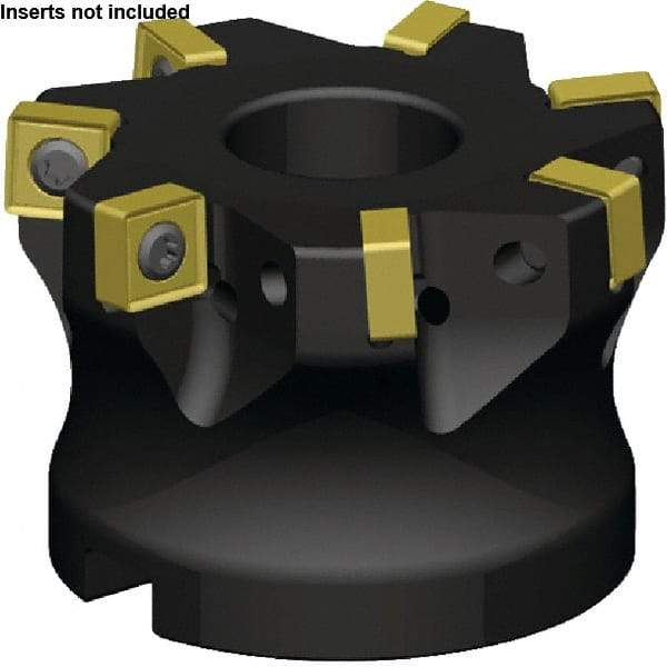 Kennametal - 7 Inserts, 63mm Cut Diam, 22mm Arbor Diam, 9.16mm Max Depth of Cut, Indexable Square-Shoulder Face Mill - 2° Lead Angle, 40mm High, SN_J10T308EN__ Insert Compatibility, Series KSSM - Eagle Tool & Supply