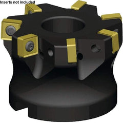 Kennametal - 7 Inserts, 80mm Cut Diam, 27mm Arbor Diam, 9.16mm Max Depth of Cut, Indexable Square-Shoulder Face Mill - 2° Lead Angle, 50mm High, SN_J10T308EN__ Insert Compatibility, Series KSSM - Eagle Tool & Supply