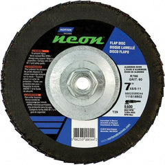 Norton - 80 Grit, 7" Disc Diam, 5/8-11 Center Hole, Type 29 Ceramic Alumina Flap Disc - 8,600 Max RPM, Polyester Backing, Arbor Attaching System, Coated - Eagle Tool & Supply