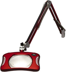 O.C. White - 43 Inch, Spring Suspension, Clamp on, LED, Blaze Red, Magnifying Task Light - 8 Watt, 7.5 and 15 Volt, 2x Magnification, 5-1/4 Inch Wide, 7 Inch Long - Eagle Tool & Supply