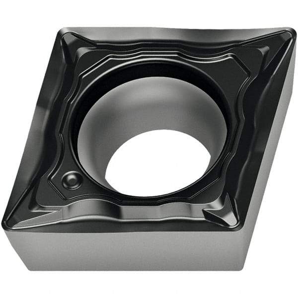 Walter - CCMT21.51 FM4 Grade WMP20S Carbide Turning Insert - TiCN/Al2O3/TiCN Finish, 80° Diamond, 1/4" Inscr Circle, 3/32" Thick, 1/64" Corner Radius - Eagle Tool & Supply