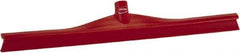 Vikan - 23.62" Rubber Blade Floor Squeegee - Single Edge, Red, Plastic Holder - Eagle Tool & Supply