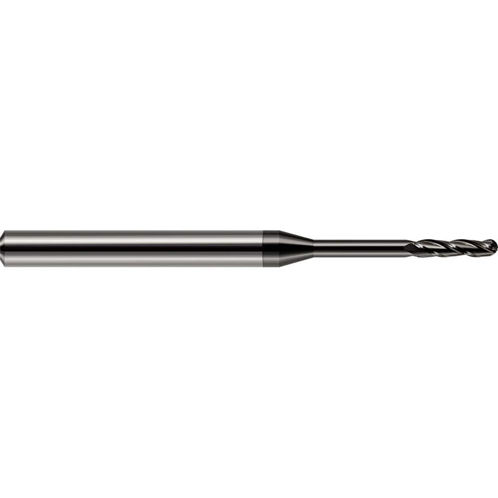 Harvey Tool - 0.03" Diam, 0.15" LOC, 3 Flute Solid Carbide Ball End Mill - Exact Industrial Supply