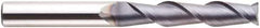 Niagara Cutter - 1/4", 2 Flute, Single End, Solid Carbide, 0.01" Corner Radius End Mill - 3" OAL, 10° Helix, Right Hand Flute, 1-1/4" LOC, Right Hand Cut - Eagle Tool & Supply