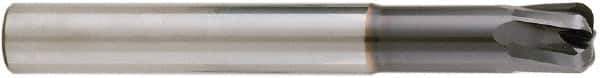 Niagara Cutter - 1/2", 5 Flute, Single End, Solid Carbide, 0.12" Corner Radius End Mill - 4" OAL, 20° Helix, Right Hand Flute, 1/2" LOC, Right Hand Cut, 1-1/2" Extended Reach - Eagle Tool & Supply