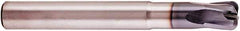 Niagara Cutter - 1/2", 4 Flute, Single End, Solid Carbide, 0.12" Corner Radius End Mill - 4" OAL, 20° Helix, Right Hand Flute, 1/2" LOC, Right Hand Cut, 1-1/2" Extended Reach - Eagle Tool & Supply