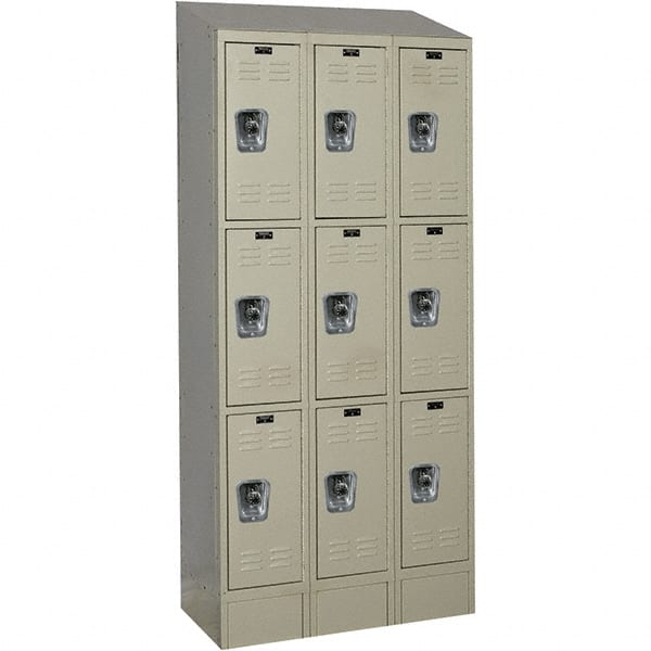 Hallowell - 9 Door, 3 Tier, Ready-Built Wardrobe & Box Lockers - Eagle Tool & Supply