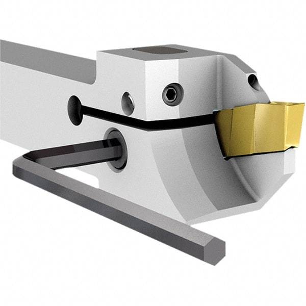 Iscar - GHS, External, Left Hand, 2.8 to 4mm Groove Width, Indexable Grooving Tool Holder - GI.., TIP Insert Compatibility, 12mm Shank Height, 12mm Shank Width, 100mm OAL, Through Coolant - Eagle Tool & Supply