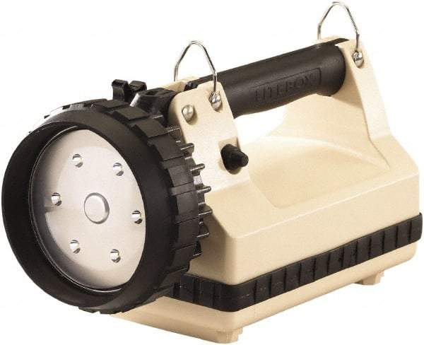 Streamlight - White LED Bulb, 615 Lumens, Spotlight/Lantern Flashlight - Beige Plastic Body, 1 6V Battery Included - Eagle Tool & Supply