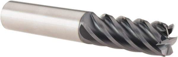 SGS - 1/2", 6 Flute, Single End, Solid Carbide, 0.03" Corner Radius End Mill - 3" OAL, 41° Helix, Right Hand Flute, 1-1/4" LOC, Right Hand Cut - Eagle Tool & Supply