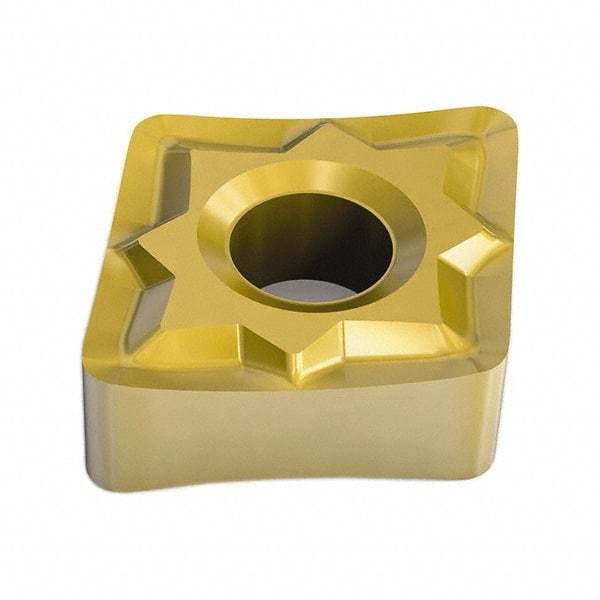 Seco - CNMG433W MF1 Grade CP500 Carbide Turning Insert - TiAlN/TiN Finish, 80° Diamond, 1/2" Inscr Circle, 3/16" Thick, 3/64" Corner Radius - Eagle Tool & Supply