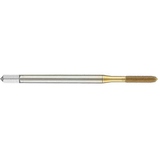 Guhring - M8x1.25 Metric 6HX D9/D10 Thread Limit Modified Bottoming Thread Forming Tap - High Speed Steel, TiN Finish, 90mm OAL, 35mm Thread Length, Right Hand Thread, Series 921 - Eagle Tool & Supply