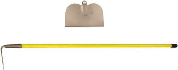 Ampco - 4-1/2" High x 6" Wide Square Aluminum Hoe - 55" Long Fiberglass Straight Handle - Eagle Tool & Supply