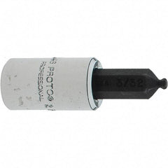 Proto - 1/4" Drive, 3/32" Hex Bit Socket - 1-1/2" OAL, 1.047" Bit Length, Ball End - Eagle Tool & Supply