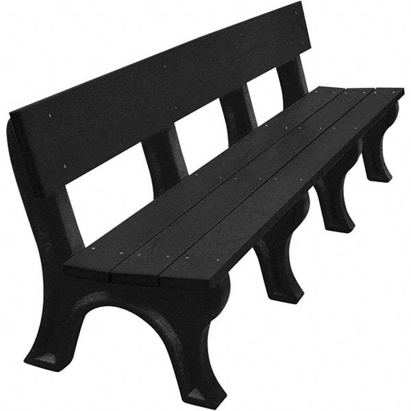 Vestil - 8' Long x 26-1/4" Wide, Recycled Plastic Bench Seat - Eagle Tool & Supply