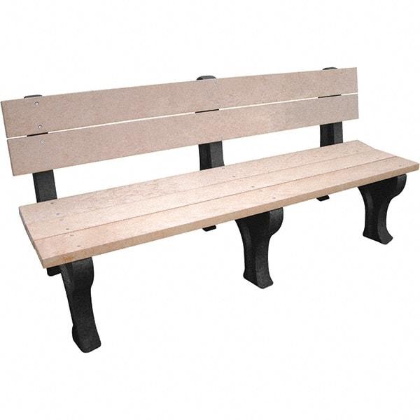 Vestil - 6' Long x 26-1/4" Wide, Recycled Plastic Bench Seat - Eagle Tool & Supply