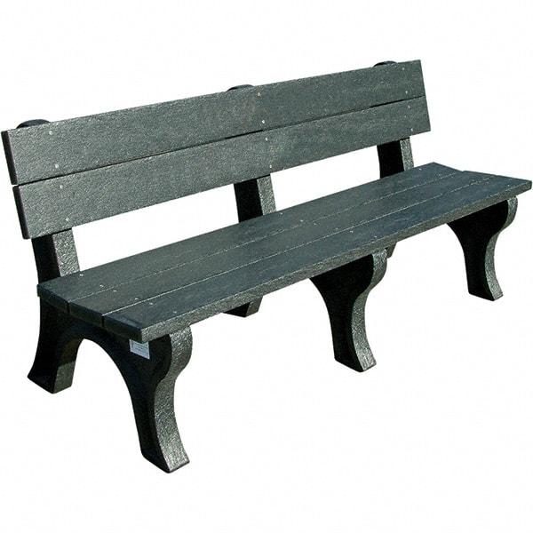 Vestil - 6' Long x 26-1/4" Wide, Recycled Plastic Bench Seat - Eagle Tool & Supply