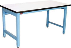 Proline - No Drawers, Work Bench - 5,000 Lb Capacity, Static Dissipative Top, Light Blue, 36" Wide x 30" High x 72" Long - Eagle Tool & Supply