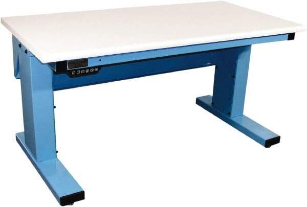 Proline - No Drawers, Work Bench - 1,000 Lb Capacity, Plastic Laminate Top, Light Blue, 30" Wide x 30-1/2" High x 72" Long - Eagle Tool & Supply