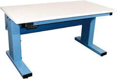 Proline - No Drawers, Work Bench - 1,000 Lb Capacity, Plastic Laminate Top, Light Blue, 30" Wide x 30-1/2" High x 72" Long - Eagle Tool & Supply