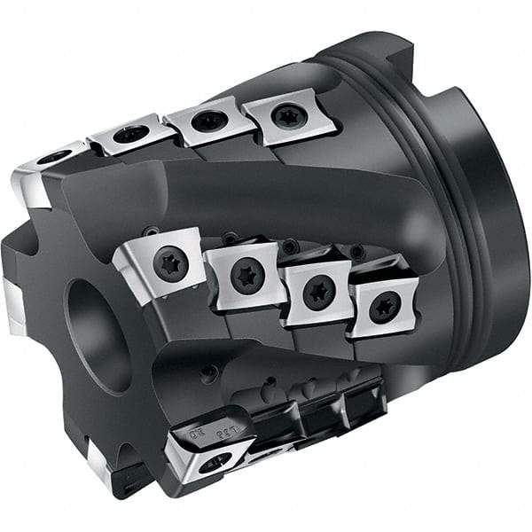 Walter - 2" Cut Diam, 3/4" Arbor Diam, 46mm Max Depth of Cut, Indexable Square-Shoulder Face Mill - 90° Lead Angle, 65mm High, XNHX1306..R & LNHX120604R Insert Compatibility, Through Coolant, Series M3255 - Eagle Tool & Supply