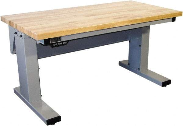 Proline - No Drawers, Work Bench - 1,000 Lb Capacity, Butcher Block Maple Top, Light Gray, 30" Wide x 30-1/2" High x 72" Long - Eagle Tool & Supply
