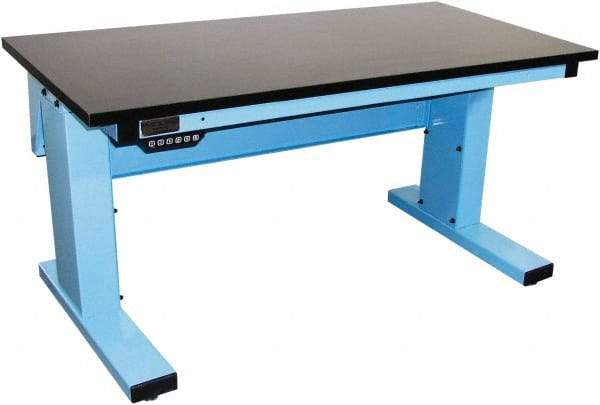Proline - No Drawers, Work Bench - 1,000 Lb Capacity, Epoxy Resin Top, Light Blue, 30" Wide x 30-1/2" High x 72" Long - Eagle Tool & Supply