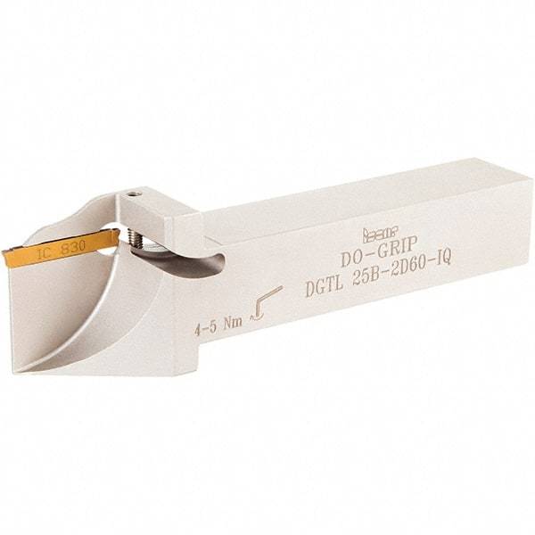 Iscar - External Thread, 5-29/32" OAL, Left Hand Indexable Grooving Cutoff Toolholder - 3/4" Shank Height x 3/4" Shank Width, DGN Insert Style, DGT Toolholder Style, Series Do-Grip - Eagle Tool & Supply