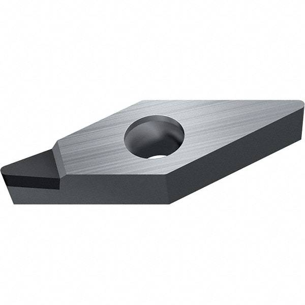 Walter - VCGT FS-1 Grade WDN10 Turning Insert - Polycrystaline Diamond Finish, 35° Rhombic, 9.53mm Inscr Circle, 4.76mm Thick, 0.8mm Corner Radius - Eagle Tool & Supply