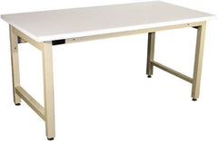 Proline - No Drawers, Work Bench - 5,000 Lb Capacity, Static Dissipative Top, Light Beige, 36" Wide x 30" High x 72" Long - Eagle Tool & Supply