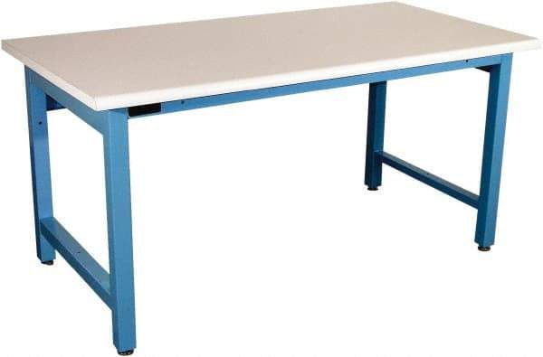 Proline - No Drawers, Work Bench - 5,000 Lb Capacity, Static Dissipative Top, Light Blue, 36" Wide x 30" High x 72" Long - Eagle Tool & Supply
