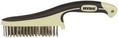 Hyde Tools - Stainless Steel Surface Preparation Wire Brush - 1" Bristle Length, 5" Wide - Eagle Tool & Supply