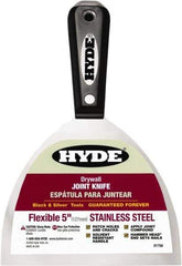 Hyde Tools - 5" Wide Flexible Blade Stainless Steel Joint Knife - Flexible, Nylon Handle - Eagle Tool & Supply