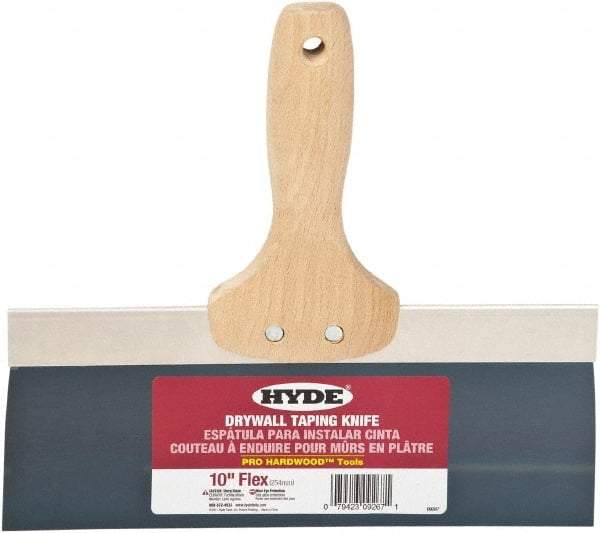 Hyde Tools - 10" Wide Flexible Blade Steel Joint Knife - Flexible, Hardwood Handle - Eagle Tool & Supply