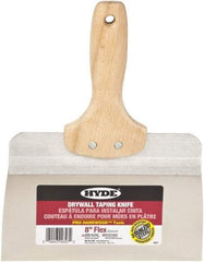 Hyde Tools - 8" Wide Flexible Blade Stainless Steel Joint Knife - Flexible, Hardwood Handle - Eagle Tool & Supply